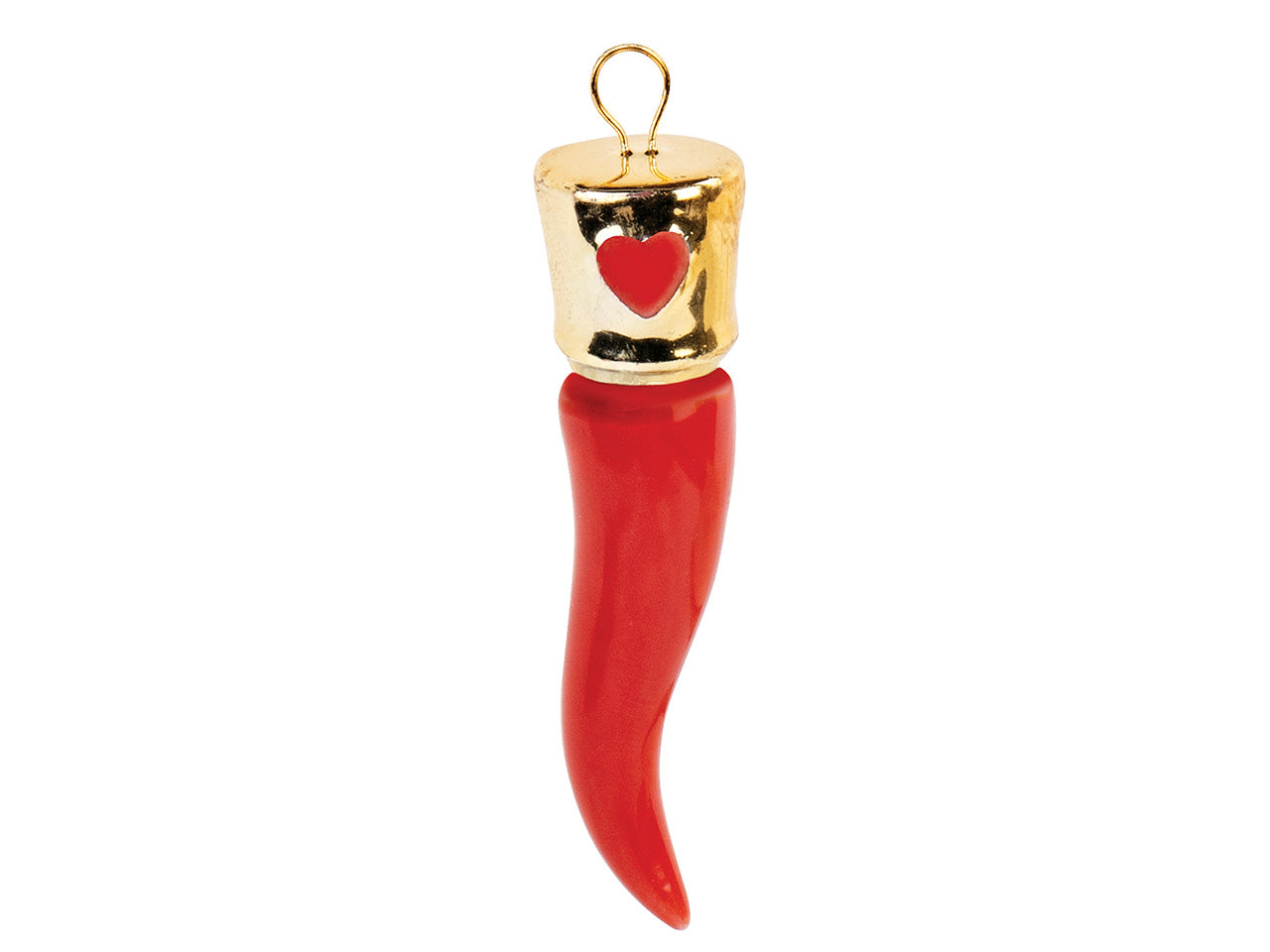 Cornetto colore rosso e oro da appendere