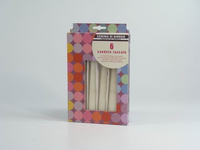 Candela conica 21cm 6 pezzi panna 1310 34