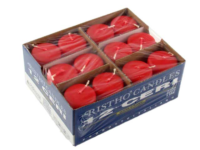 Candela moccolo 40x7 12pz rosso 56200.14