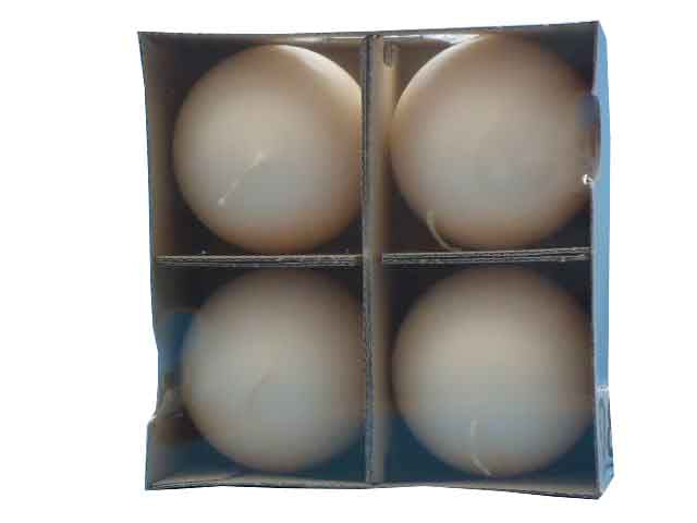 Candela sfera 8cm 4 pezzi avorio 56209.02