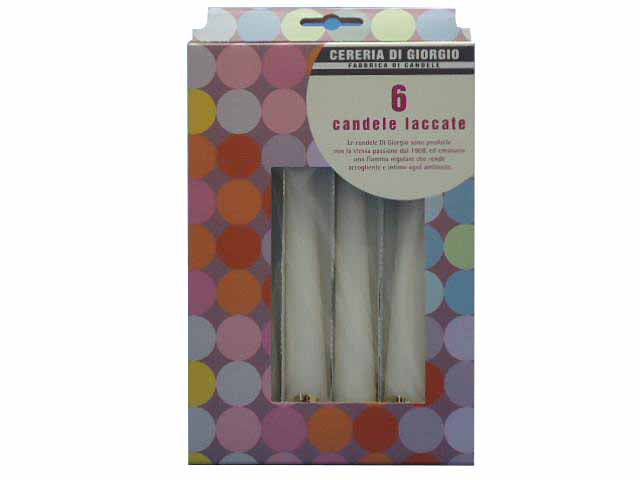 Candela conica 21cm 6 pezzi bianco 1310 01