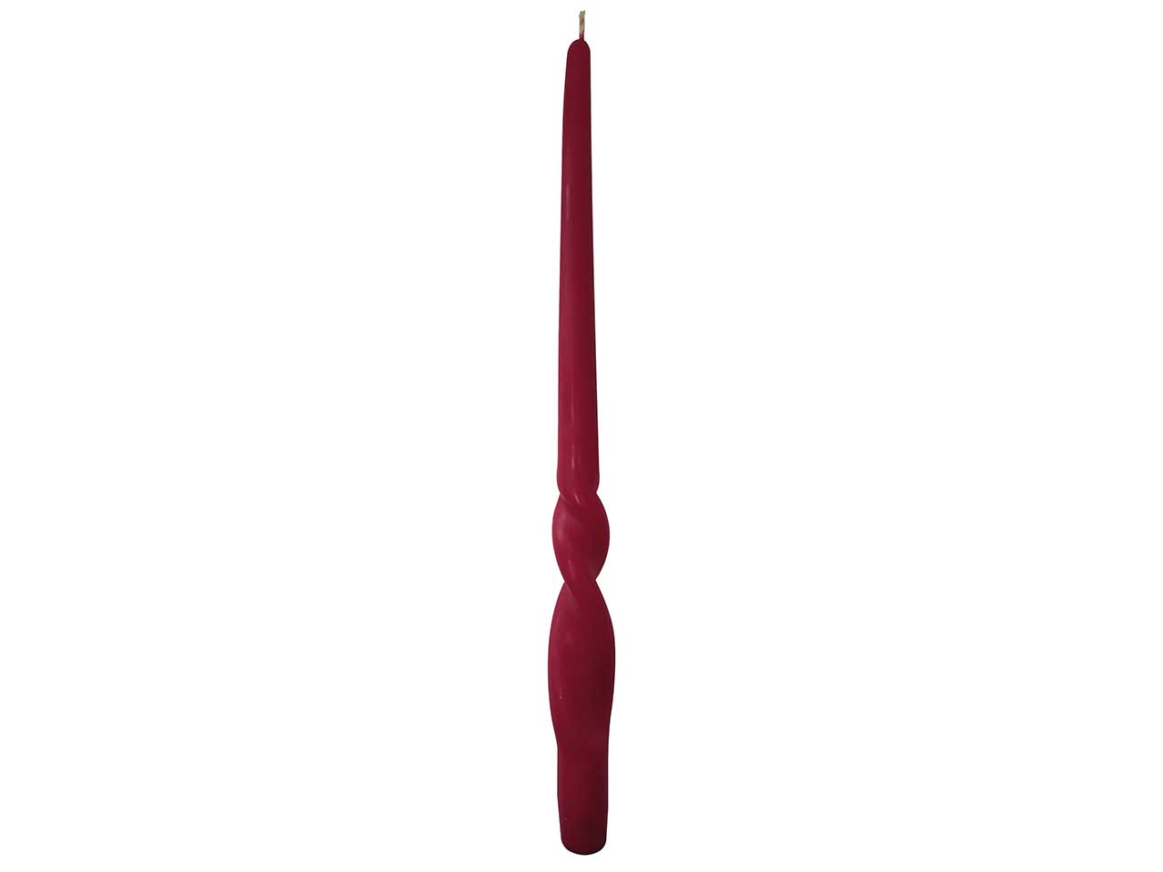 Set di 2 candele voluta laccate bordeaux h.30cm