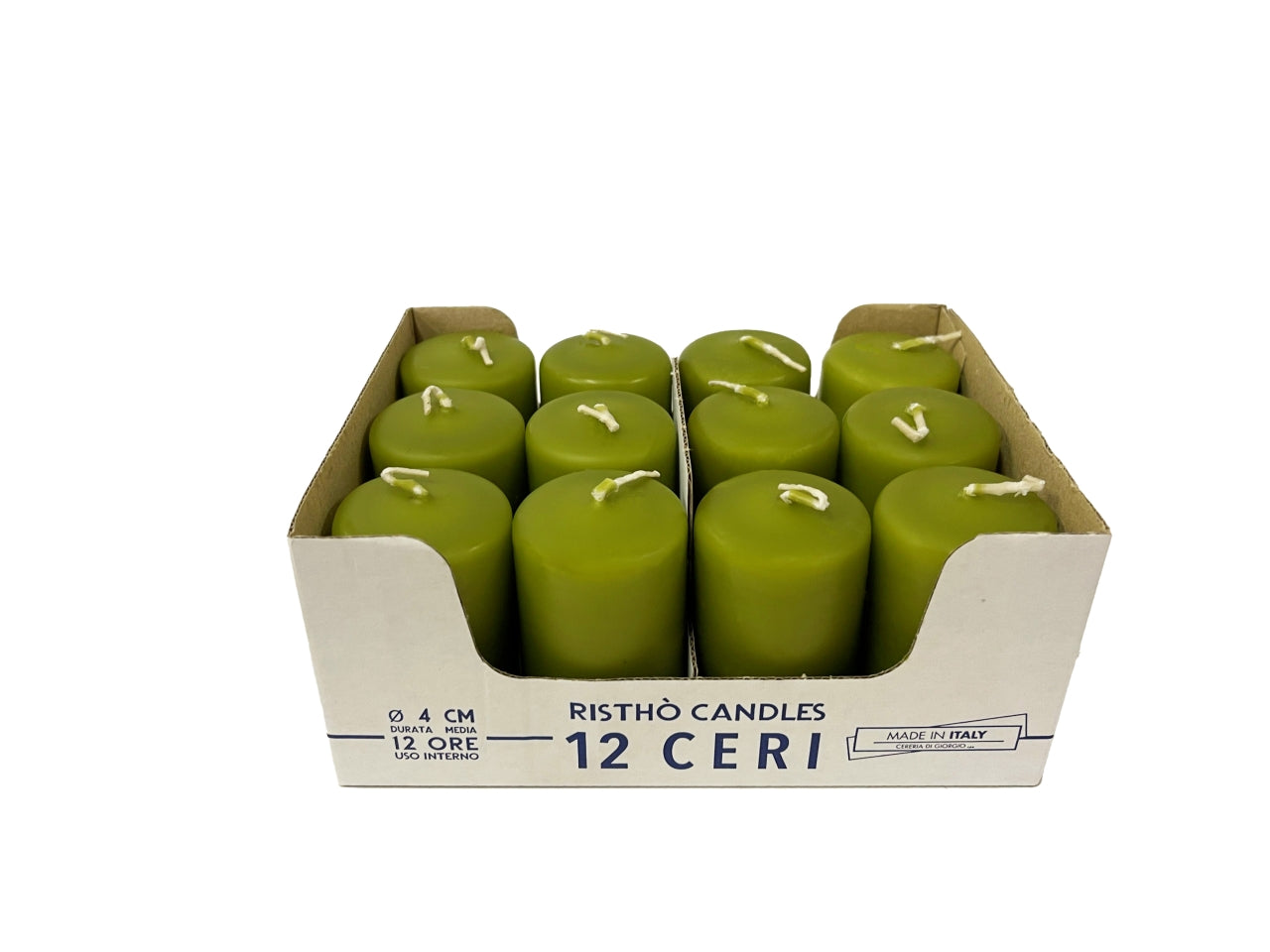 Cero 40x7 verde oliva set da 12 ceri