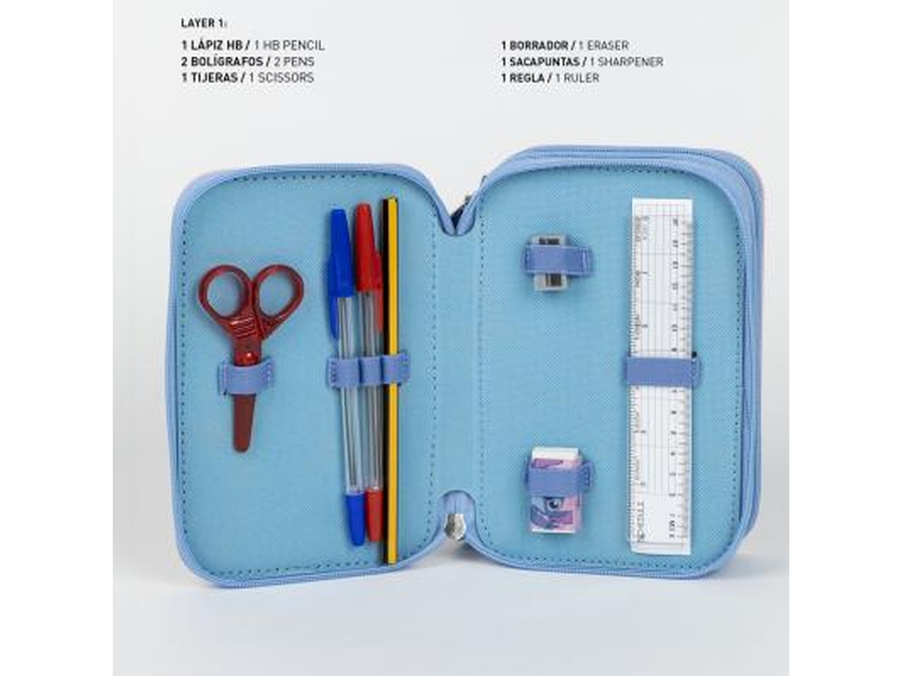 Astuccio Stitch 3 cerniere da bambina 13x7x19,5 cm - Cerdà $