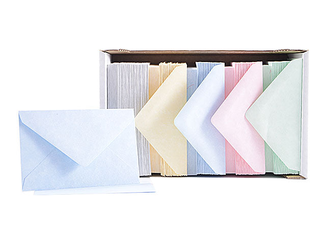 Biglietti e buste augurali in carta pergamenata assortiti 250 pezzi, formato 4, 7x11 cm - GS Cartotecnica