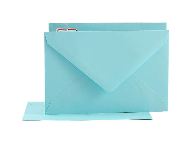 Biglietti e buste celeste carta opaca, confezione da 10, 9x14 cm - GS Cartotecnica