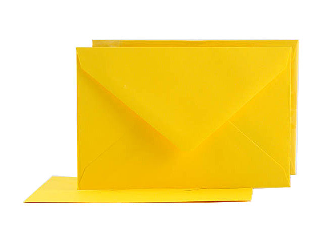 Biglietti e buste gialli carta opaca, confezione da 10, 9x14 cm - GS Cartotecnica