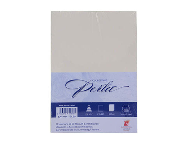 Cartoncino rigido a4 bianco perlato 210x297mm 250g