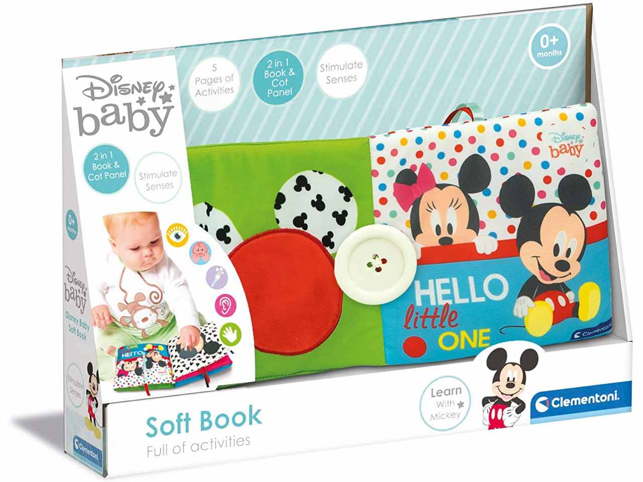 Disney Baby Primi Mesi Libro di Stoffa Sensoriale - Clementoni