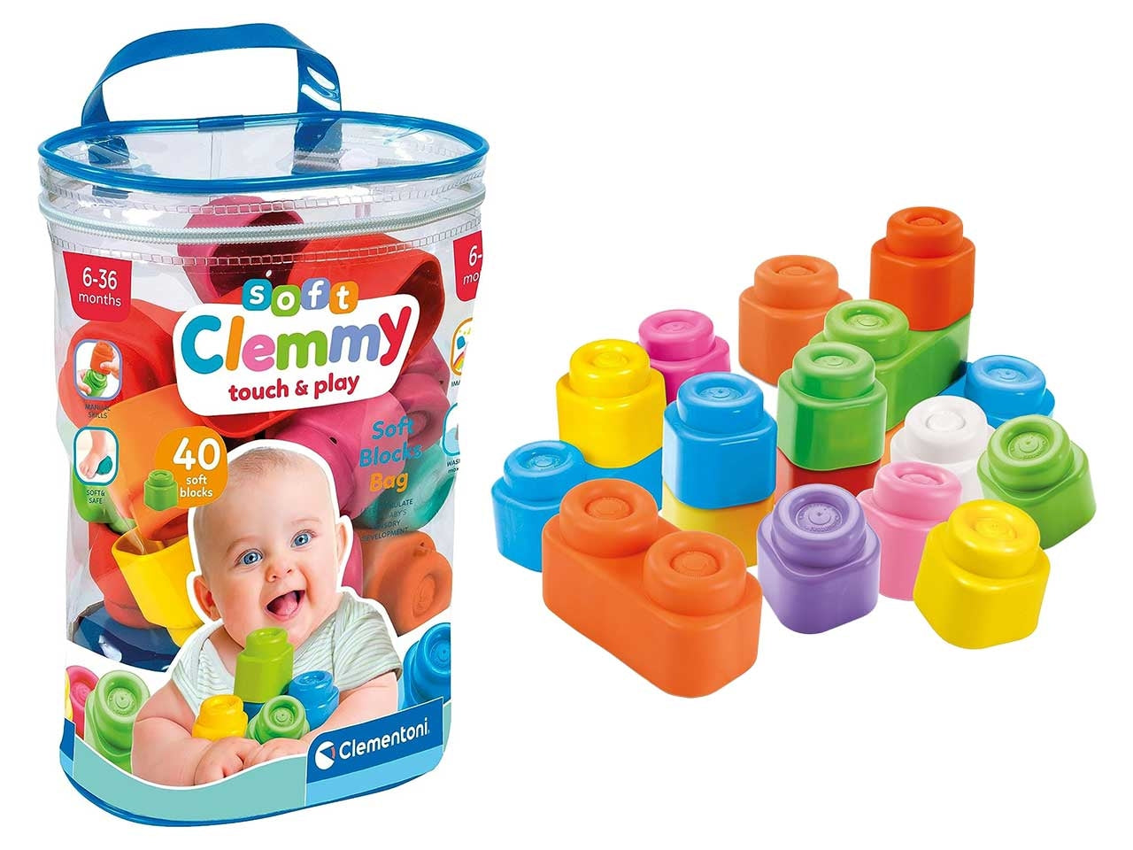 Soft clemmy sacca con 40 mattoncini