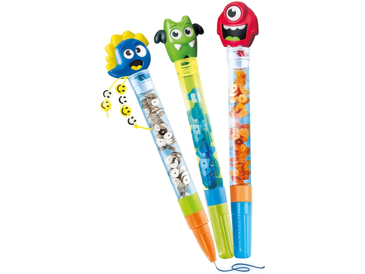 Clementoni Crea le tue penne Monster, kit fai da te di 3 penne da assemblare e personalizzare, 6+ anni, made in Italy