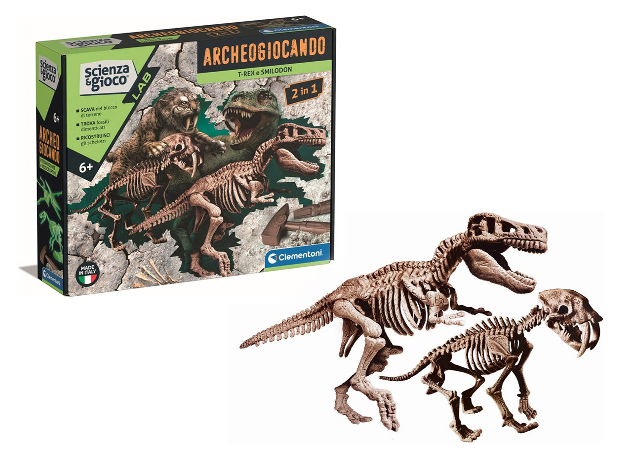 Archeogiocando T Rex e Smilodon 2 in 1 - Clementoni