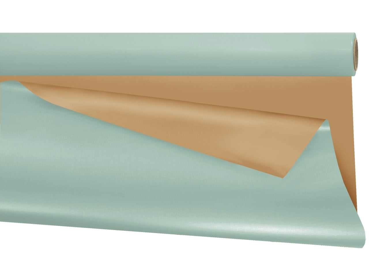 Rotolo carta regalo verde salvia e sabbia double face in plastica 1x25mt