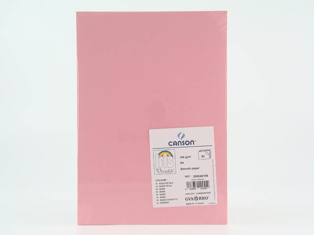Fogli vivaldi a4 185g rosa col.10 pezzi 50