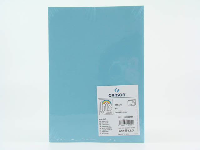 Fogli vivaldi a4 185g blu cielo 20 pezzi 50