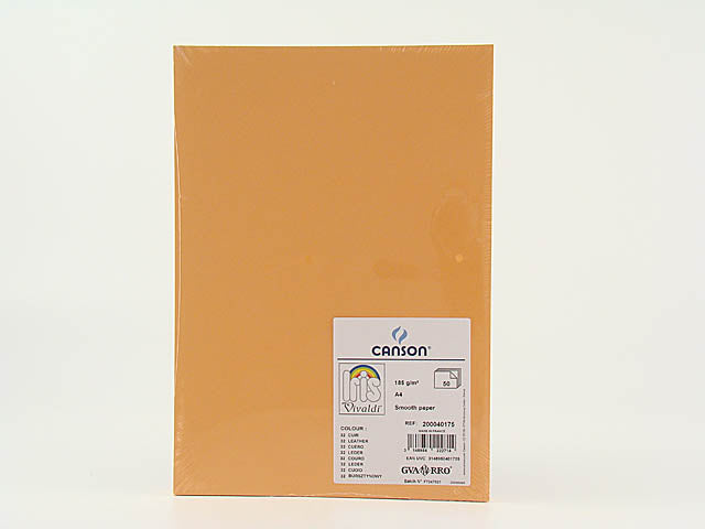 Fogli vivaldi a4 185g cuoio 50 pezzi