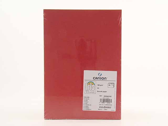 Fogli vivaldi a4 185g rosso 15 pezzi 50