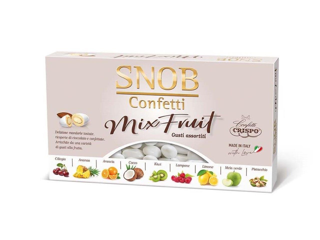 Confetti snob mix fruit bianco gusti e colori assortiti - confezione da 1kg