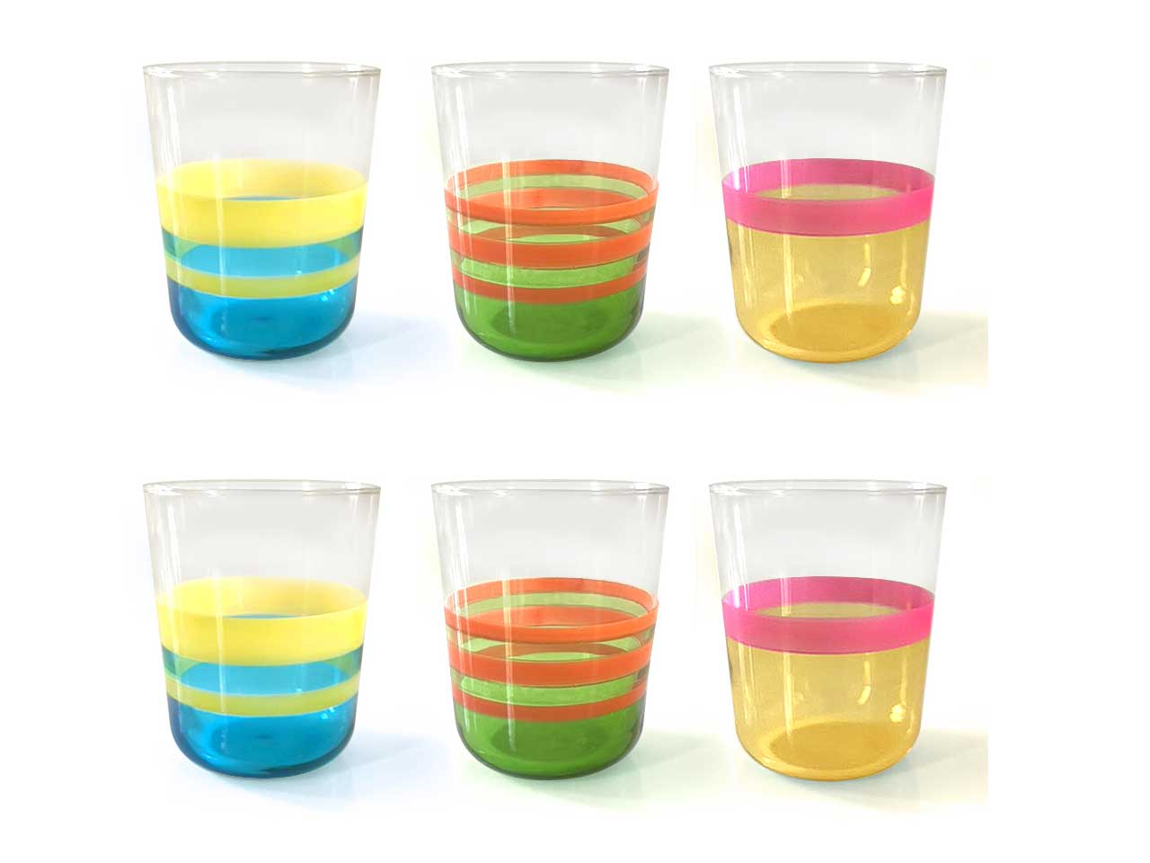 Bicchieri acqua in vetro Nuances 315cc, confezione da 3 pezzi - Cerve