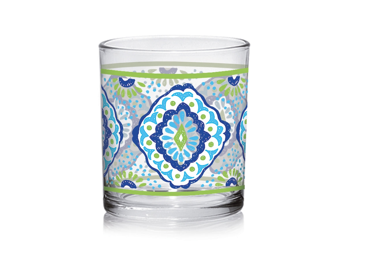 Bicchieri acqua in vetro Pompei stile mediterraneo 220cc, confezione da 6 pezzi - Cerve