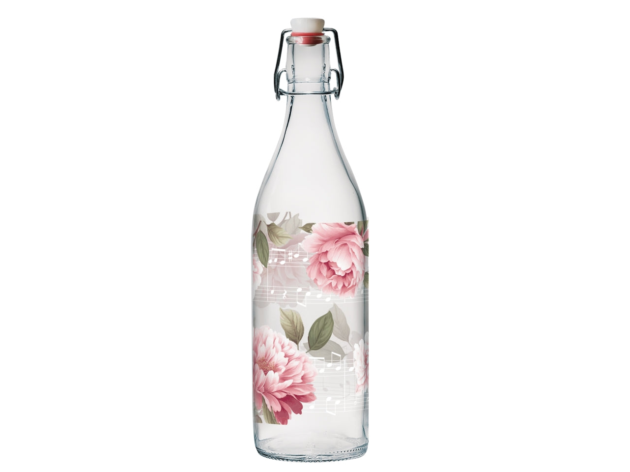 Bottiglia da tavola in vetro floreale 1l - Cerve