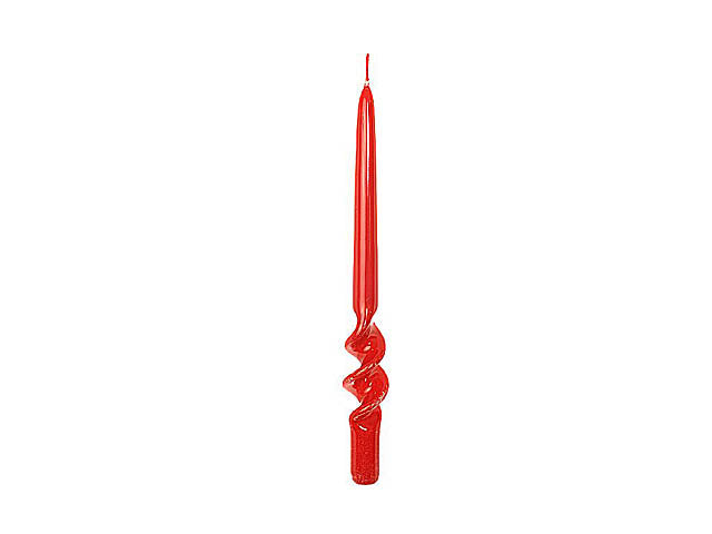 Candela spirale lucida h.29xd.2,2cm colore rosso