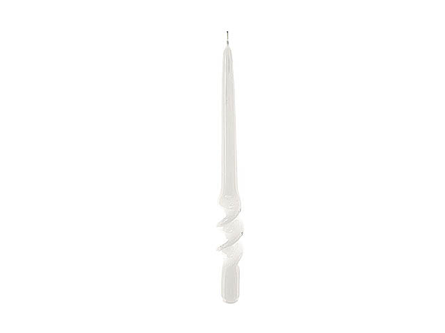 Candela spirale 29x2,2cm bianco lucido