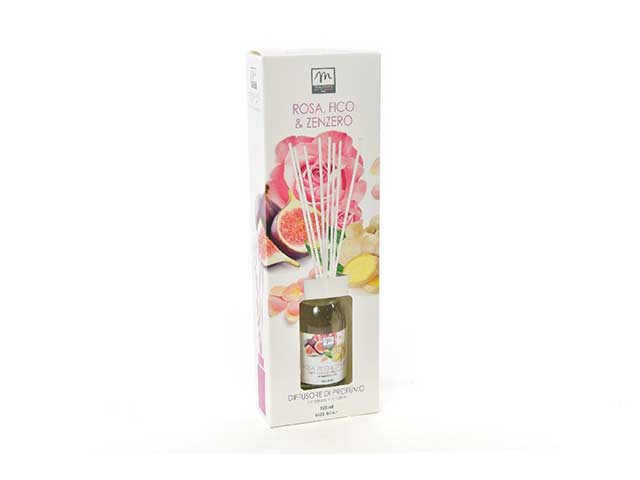 Linea bouquet diffusore con bacchette 125ml fico/rosa/zenz.30494