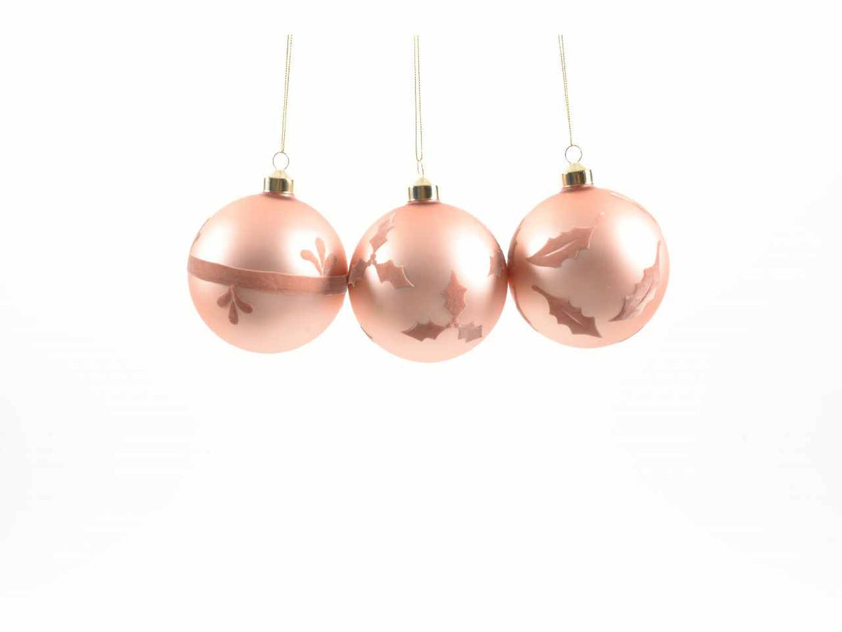 Palla di natale sissy pink in vetro diam.10cm decori assortiti in esposit