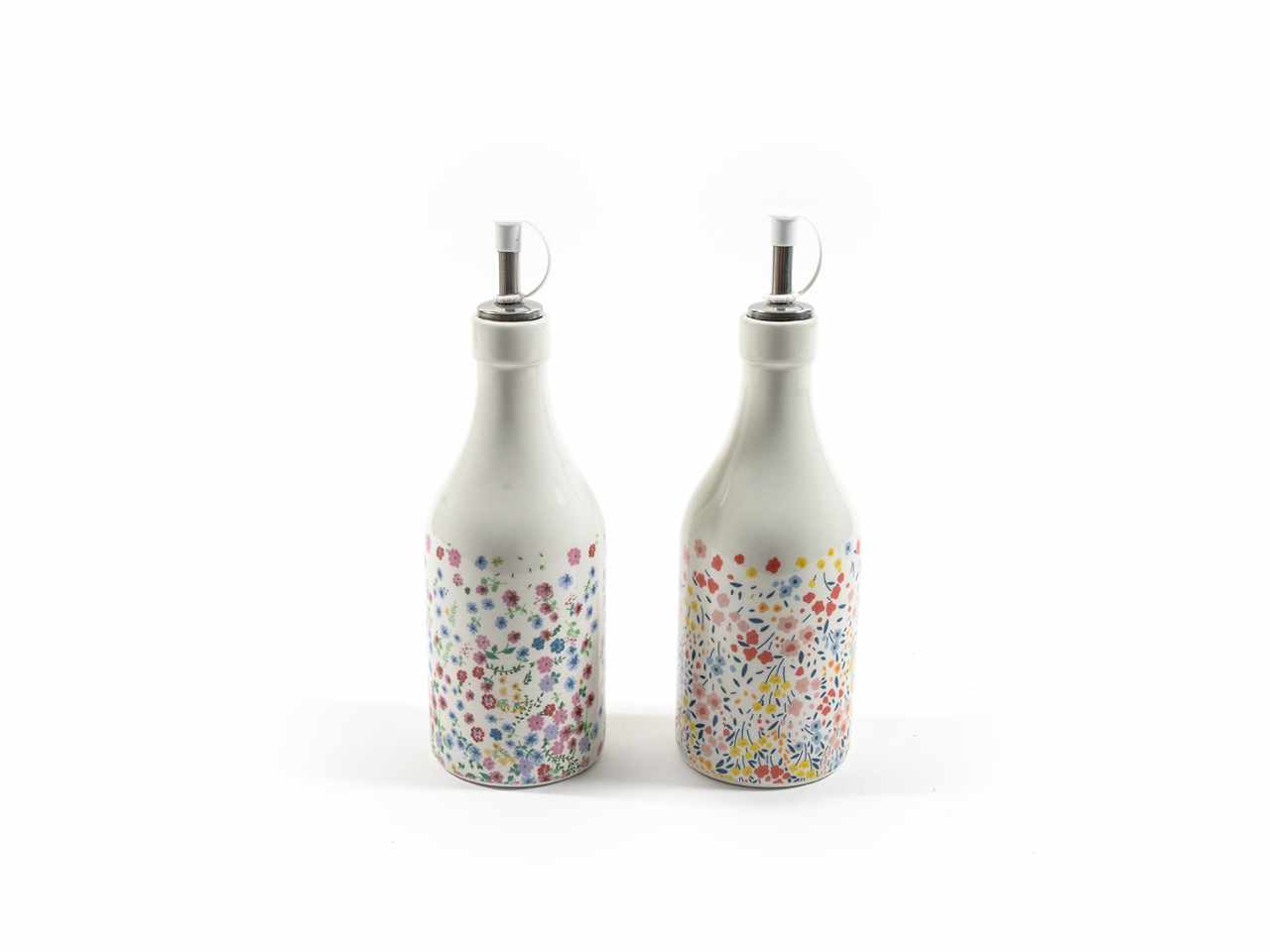 Oliera/acetiera in ceramica d.7.5xh.19cm decori assortiti $