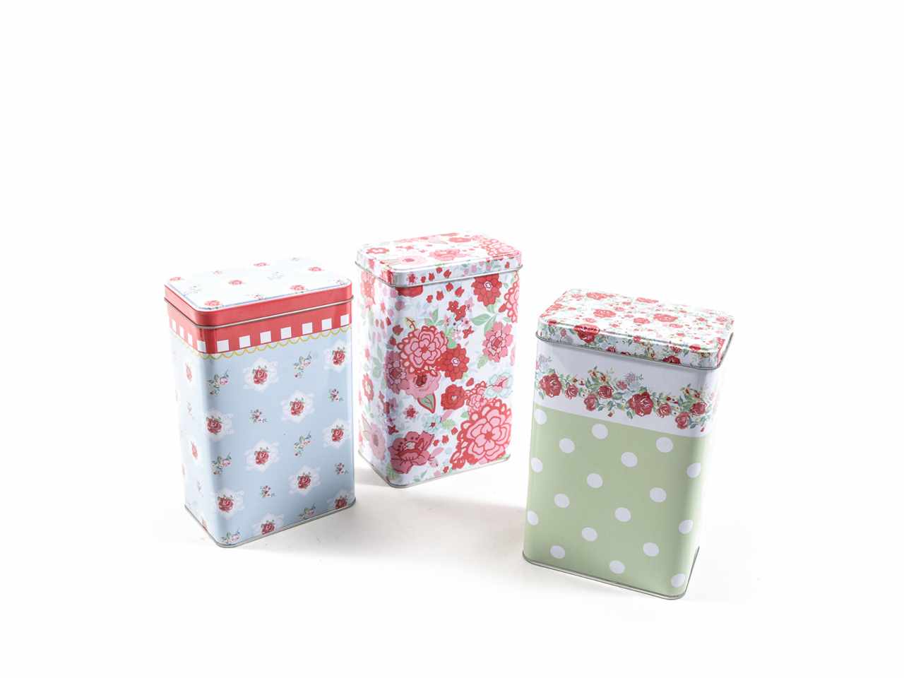 Barattolo in latta h.19x12x8cm decori assortiti