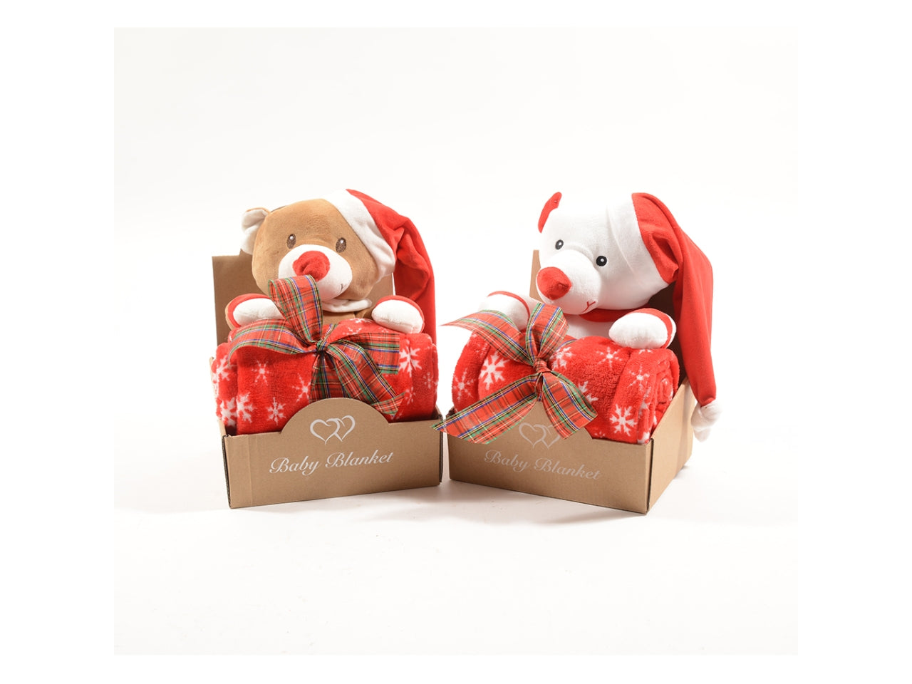 Coperta con orsetto natalizio 90x75cm assortito