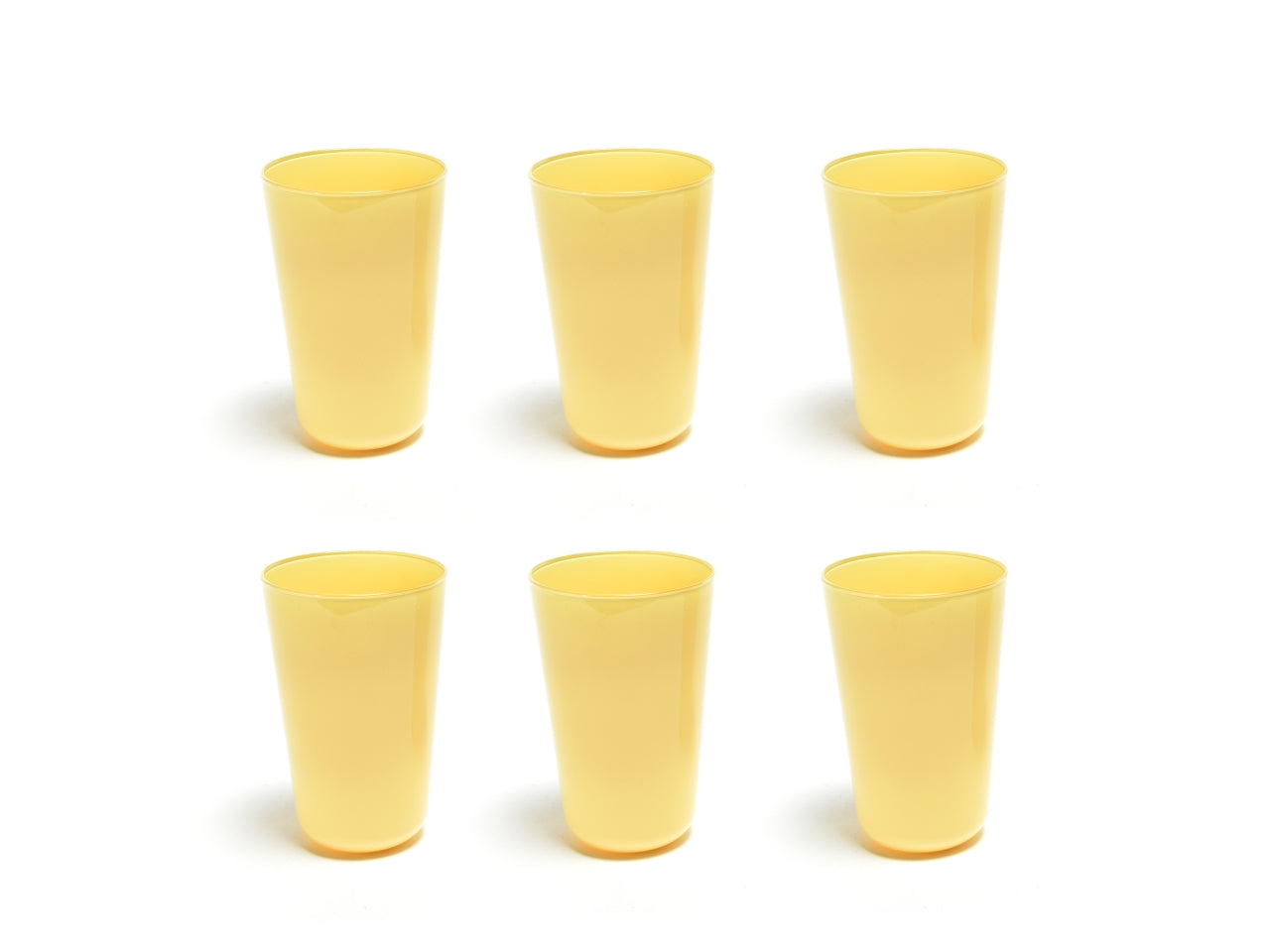 Bicchieri acqua in vetro 400ml giallo chiaro opaco monocromatico moderno set da 6 pezzi, Elegant - M Home
