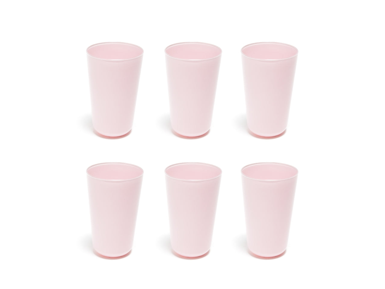 Bicchieri acqua in vetro 400ml rosa opaco monocromatico moderno set da 6 pezzi, Elegant - M Home