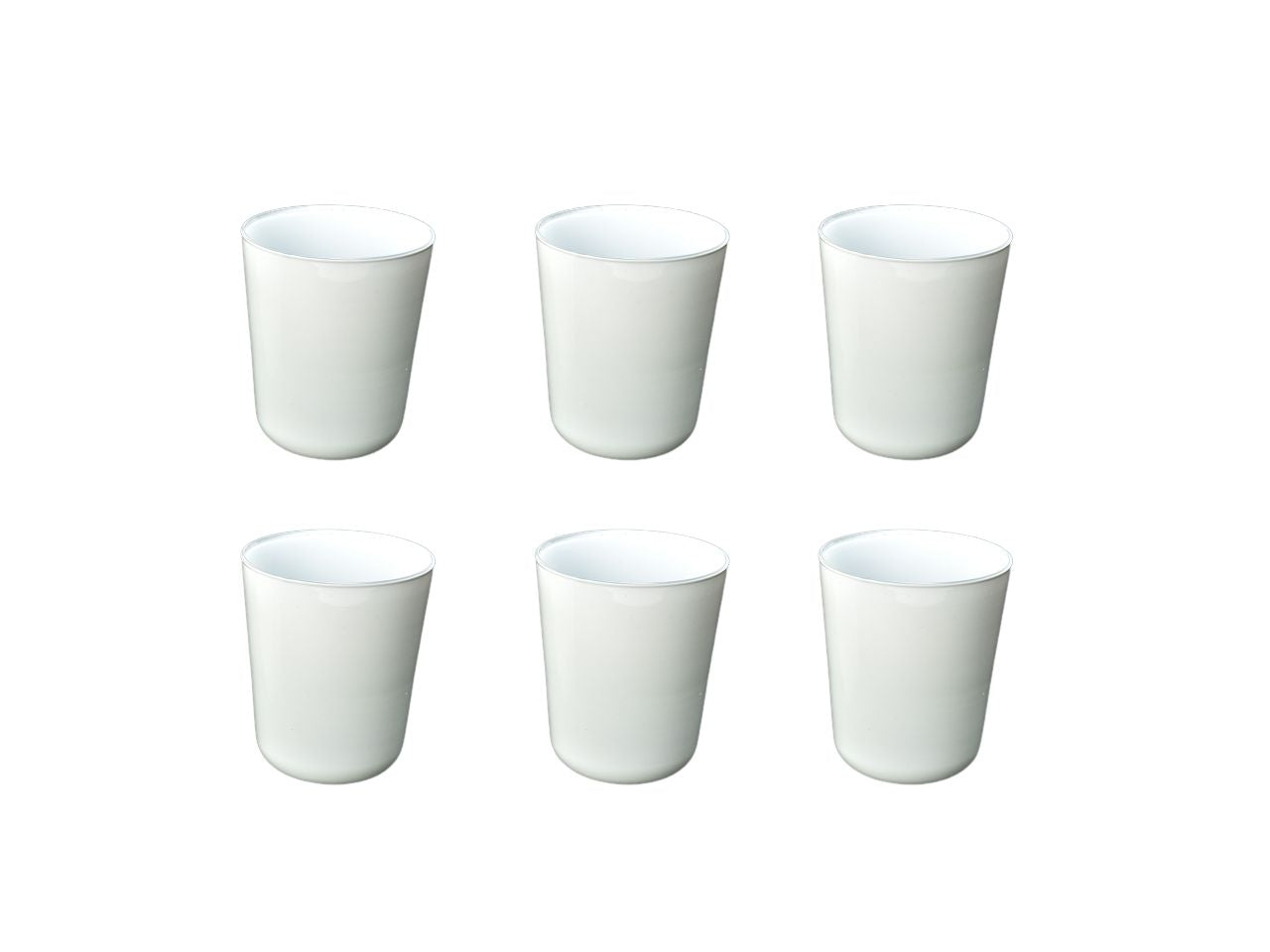 Bicchiere acqua in vetro 315ml bianco opaco in stile moderno, confezione da 6 pezzi, Elegant - M Home