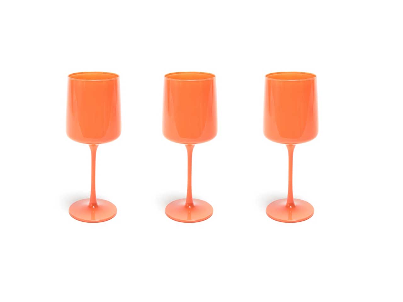 Calice in vetro 320 ml arancione opaco stile moderno, 3 pezzi - M Home