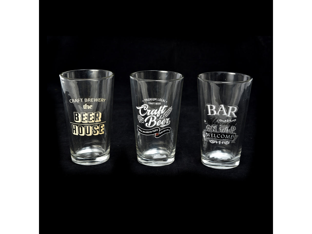 Bicchiere birra in vetro 480 ml trasparente vintage con scritte 8,8x14,8 cm - Mercury