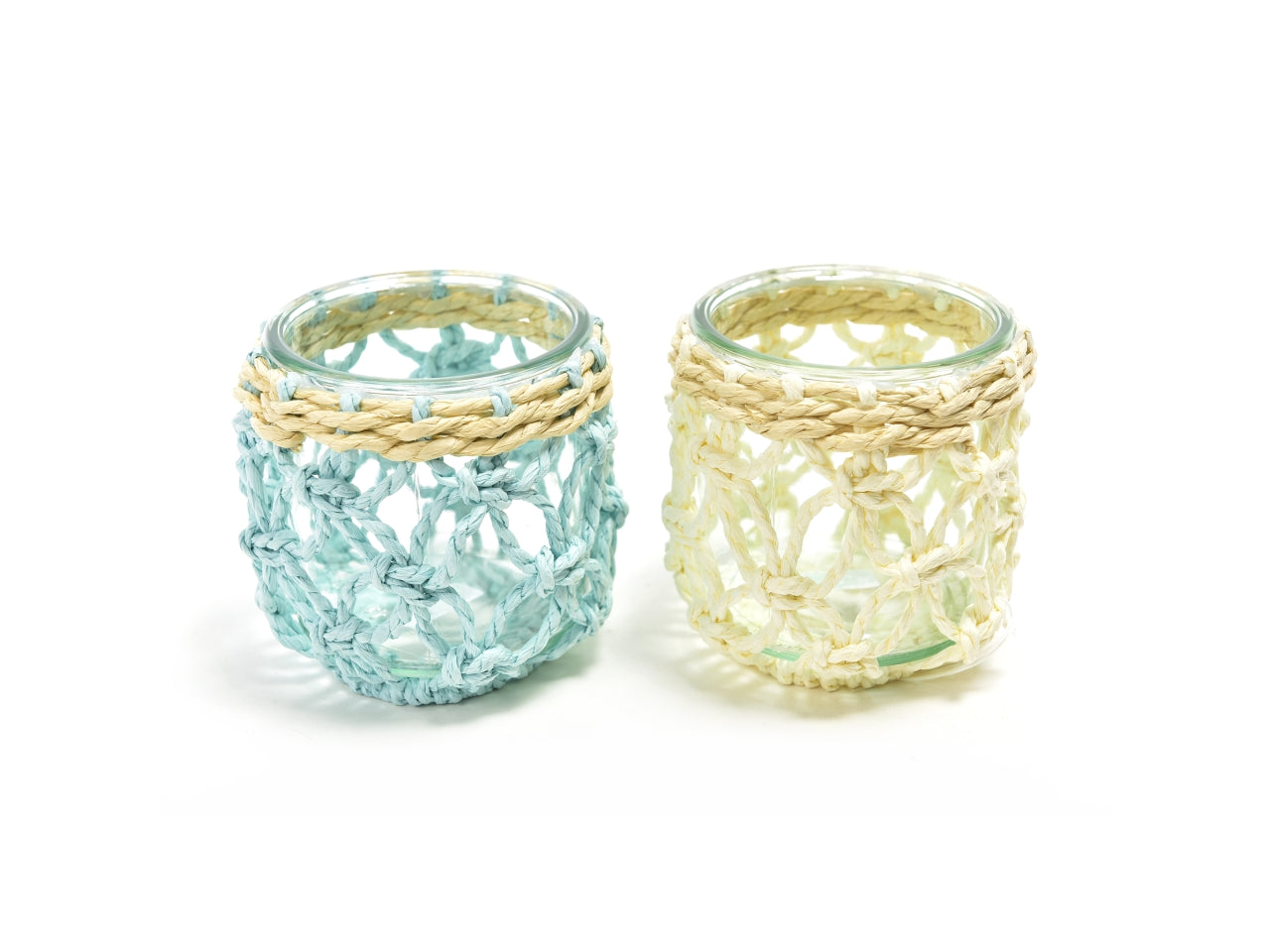 Bicchiere portacandela in vetro d.10x10cm assortito