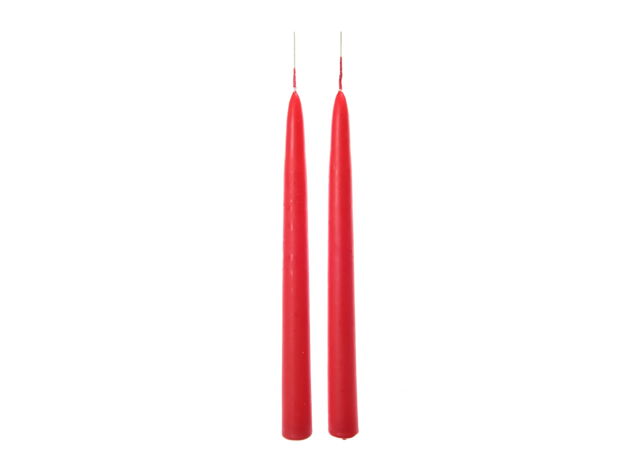 Candela a stelo in coppia lucide rosse 29cm
