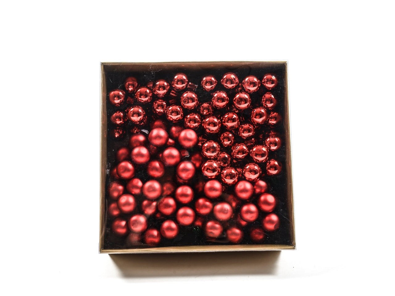 Palla in vetro 2cm rosso lucido e opaco in confezione da 144 pezzi