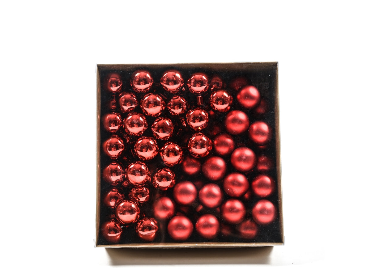 Palla in vetro 3cm rosso lucido e opaco in confezione da 144 pezzi