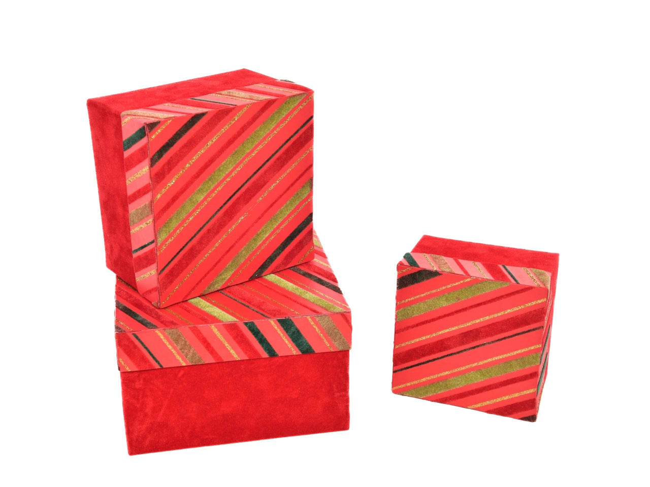 Scatola quadra 16x16xh.10 - 13x13xh.8,5 - 11x11xh.7cm set da 3 scatole