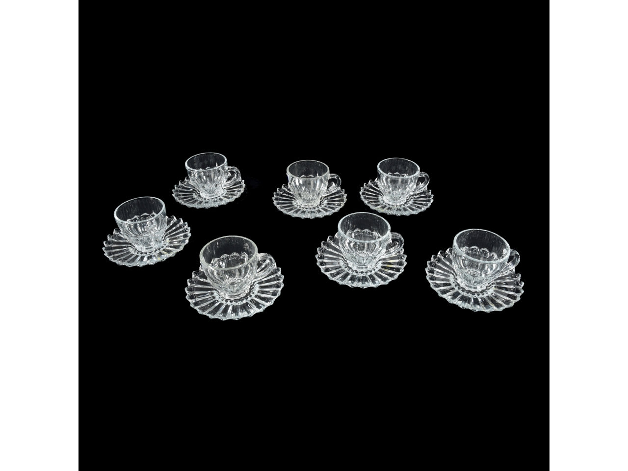 Tazzine da caffè in vetro trasparente con piattino 110ml, set da 6 - M Home