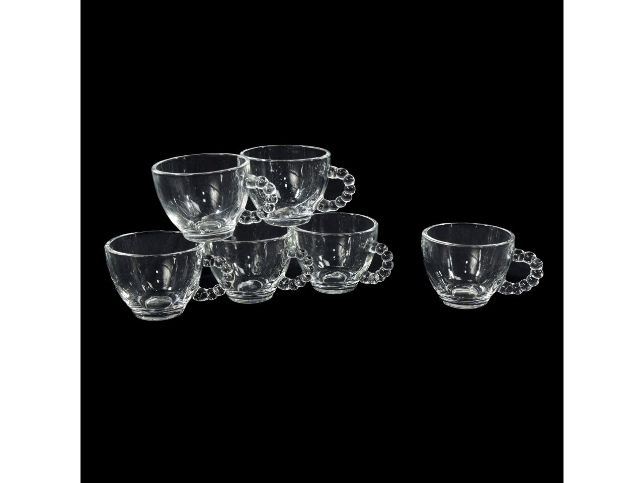 Tazzine da caffè in vetro trasparente con manico bubble 110ml, set da 6 - M Home