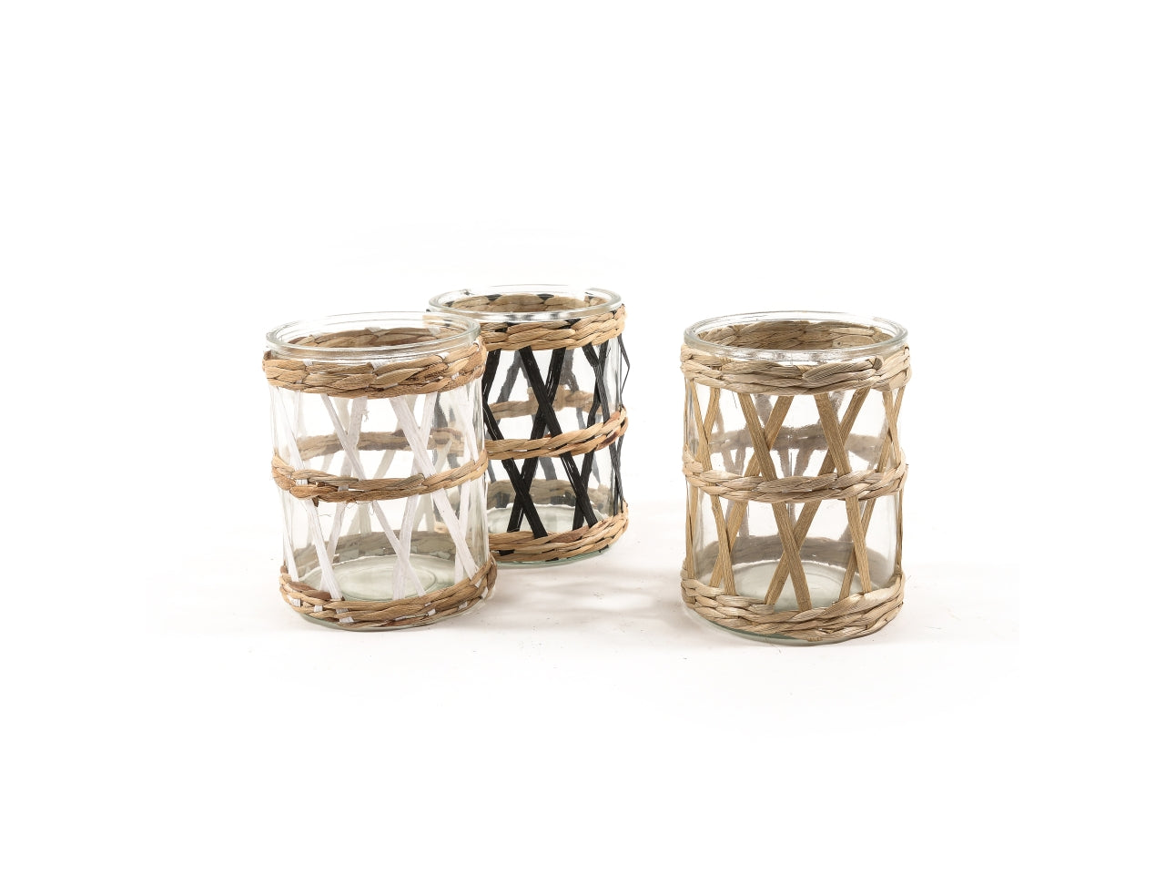 Portacandela country in vetro e banano trasparente 17x13 cm - M Home