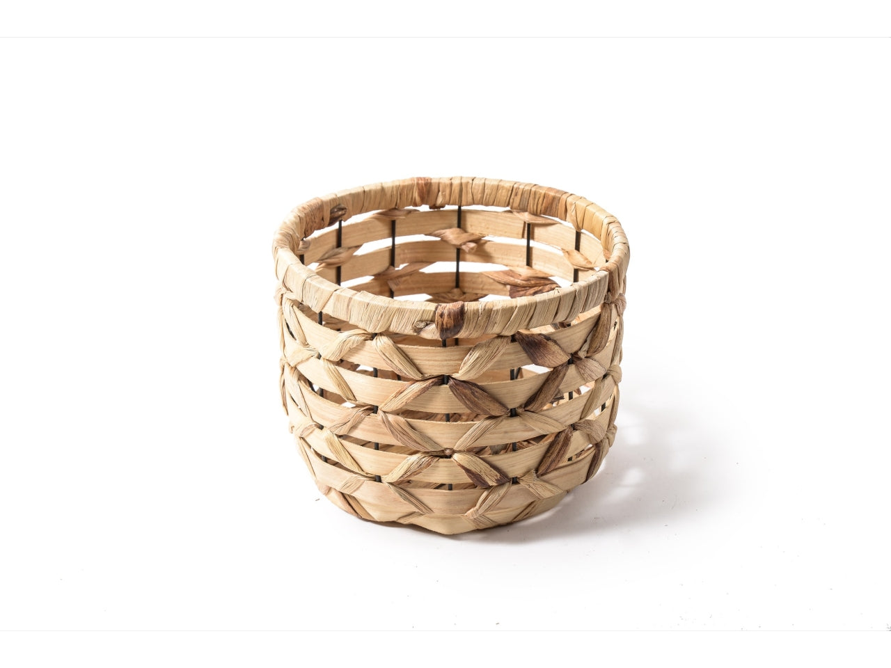 Cesto living in legno e banano d.25xh.18cm