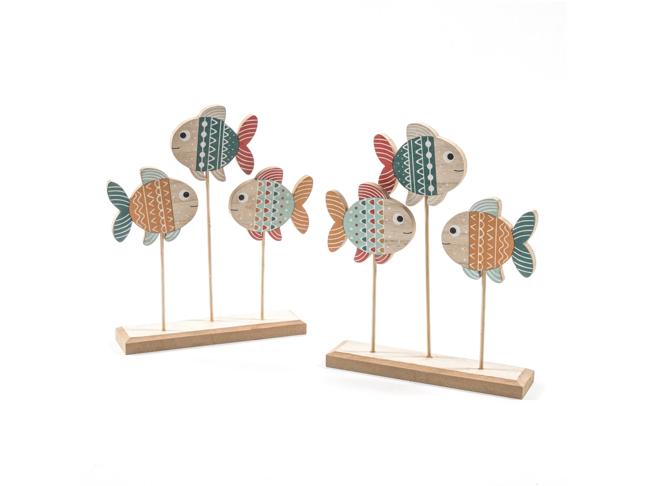 Pesci da appoggio in legno 22x5xh.25cm design assortiti