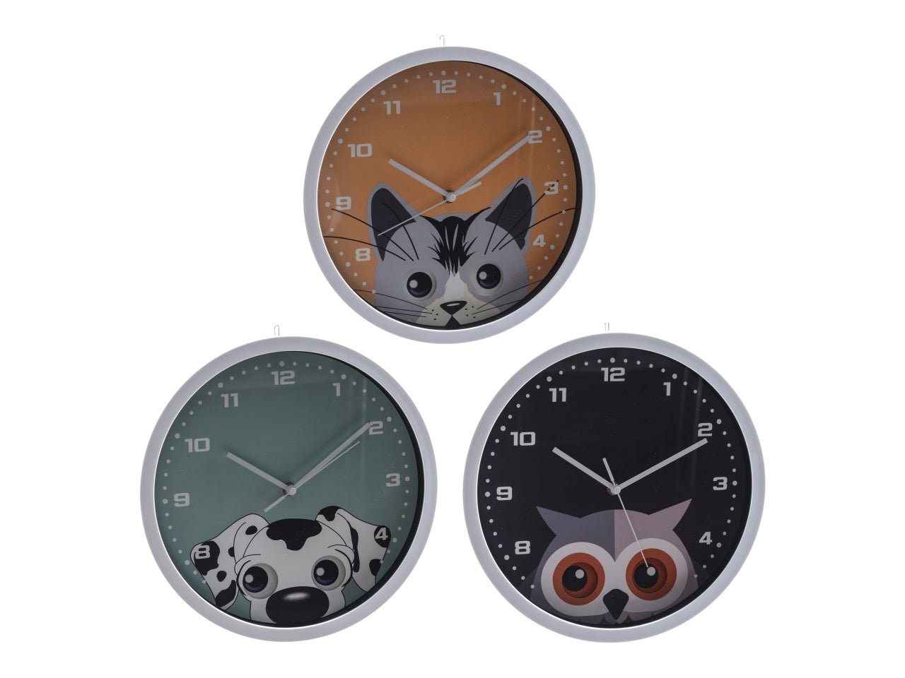 Orologio da parete con movimento a pendolo d.31x4cm decori assortiti