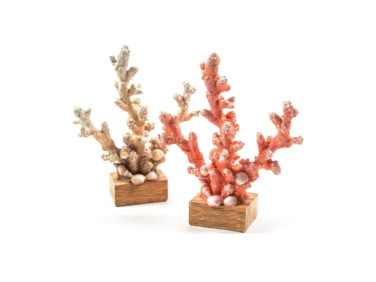 Scultura corallo in resina 19x7xh.23cm colori assortiti