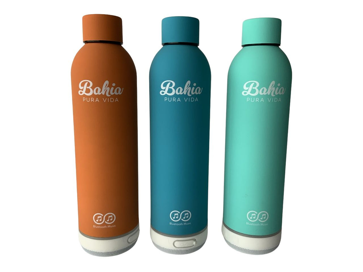 Borraccia termica in acciao inox 500ml con autoparlante bluetooth d.7,5xh.27 cm colori assortiti in scatola regalo $